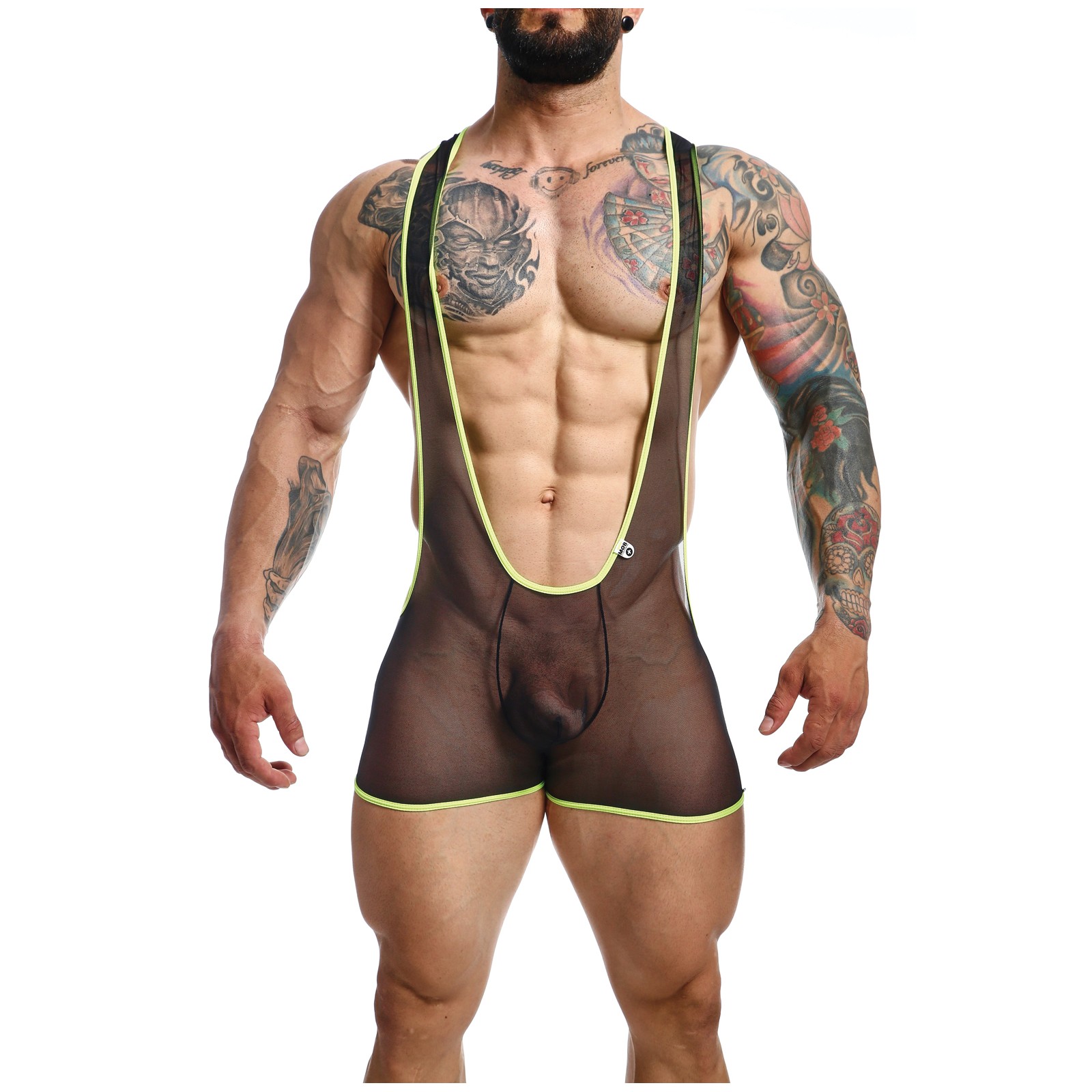 Male Basics MOB Singlet Black Lime XL