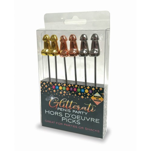 Glitterati Penis Hor D'Oeuvre Picks - Set of 6