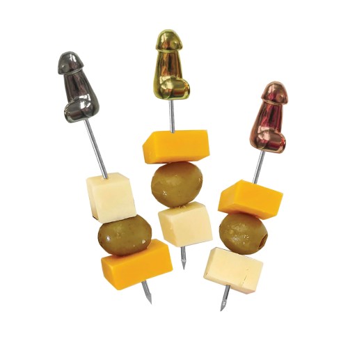 Picks de Aperitivo Glitterati con Forma de Pene - Set de 6