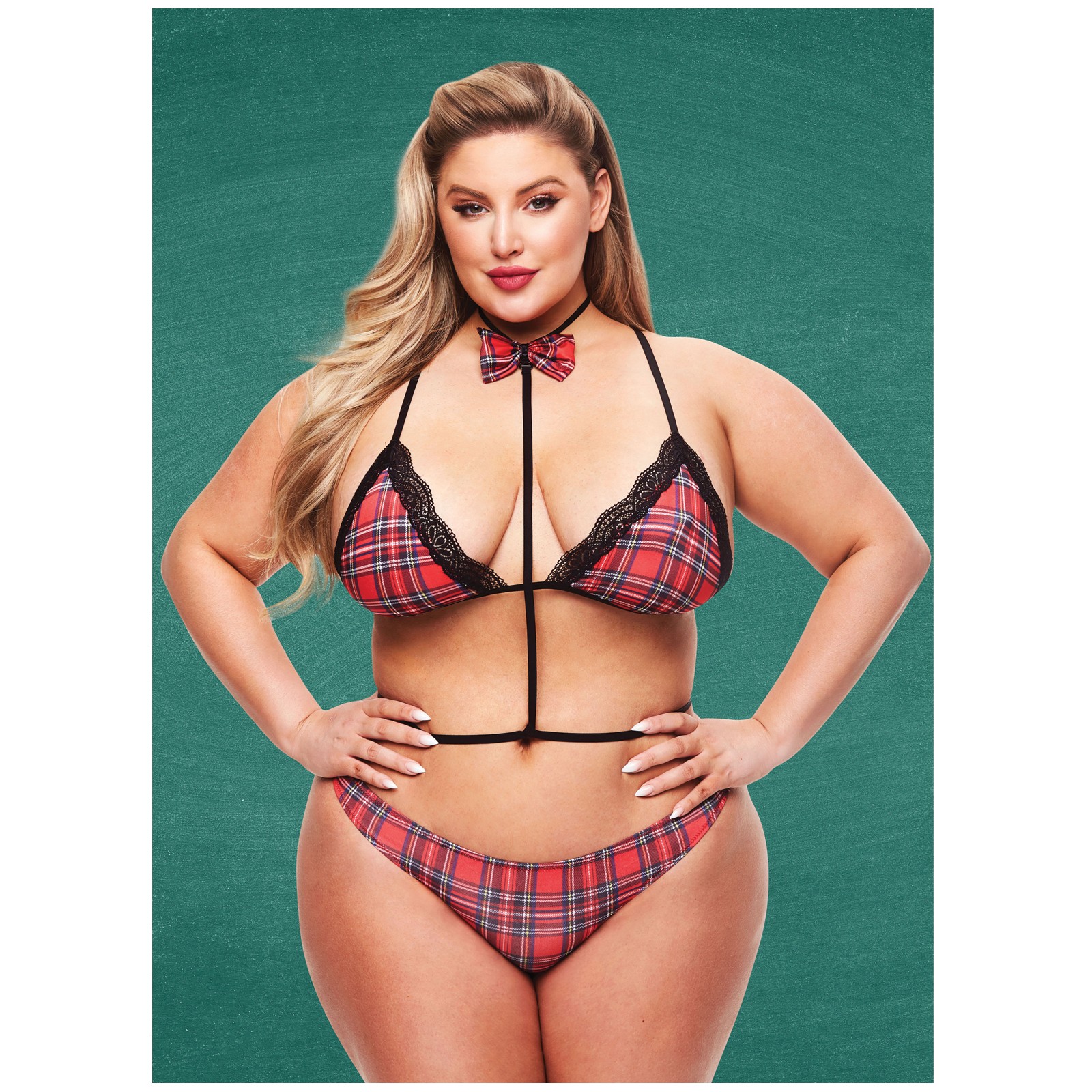 Teacher's Pet Baddie Schoolgirl Outfit - Red/Black QN