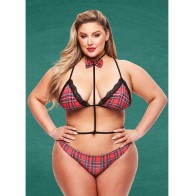 Teacher's Pet Baddie Schoolgirl Outfit - Red/Black QN