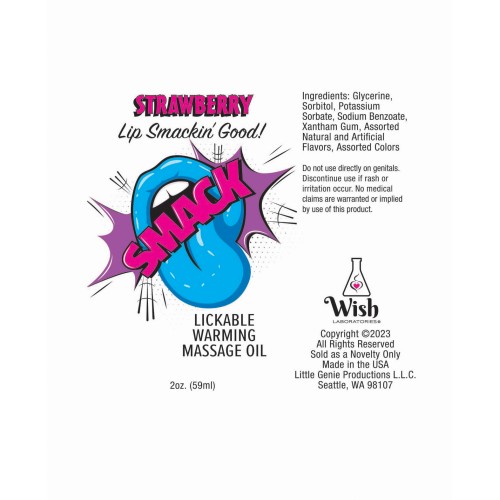 Smack Warming Massage Oil Strawberry - 2 oz