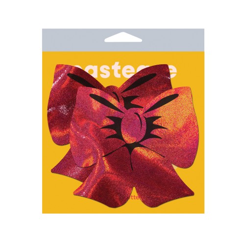 Pastease Coverage Holographic Bow Red O/S