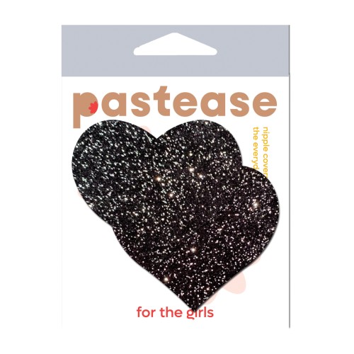 Pastease All Sparkle Heart Nipple Pasties Black