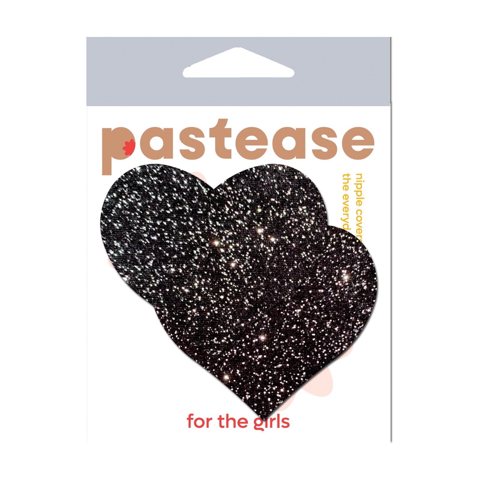 Pastease All Sparkle Heart Nipple Pasties Black