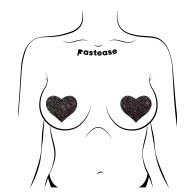 Pastease All Sparkle Heart Nipple Pasties Black