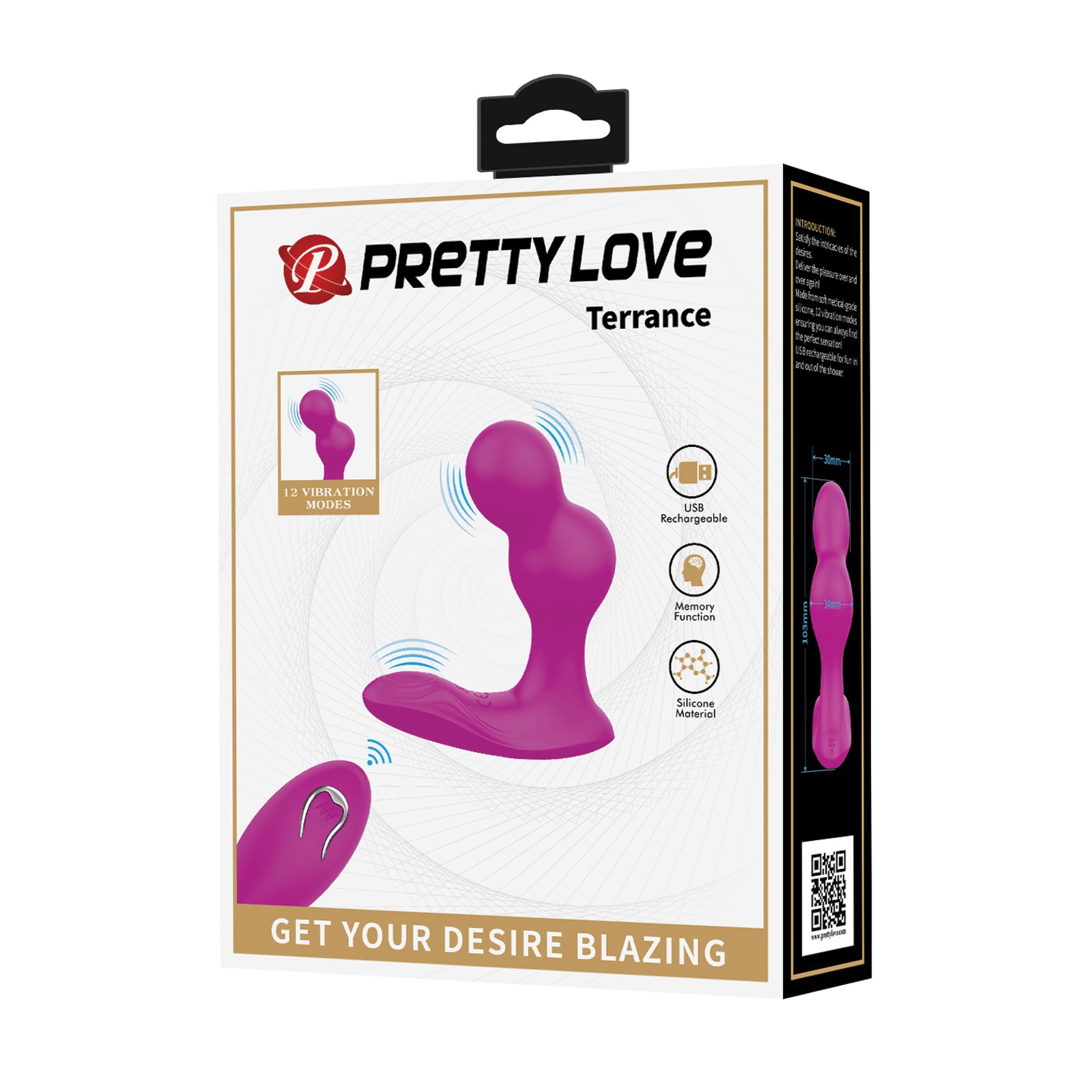 Masturbador Doble Estimulador Pretty Love Terrance Fucsia