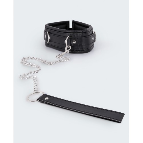 Collar y Correa de PU Leather Lust Negro