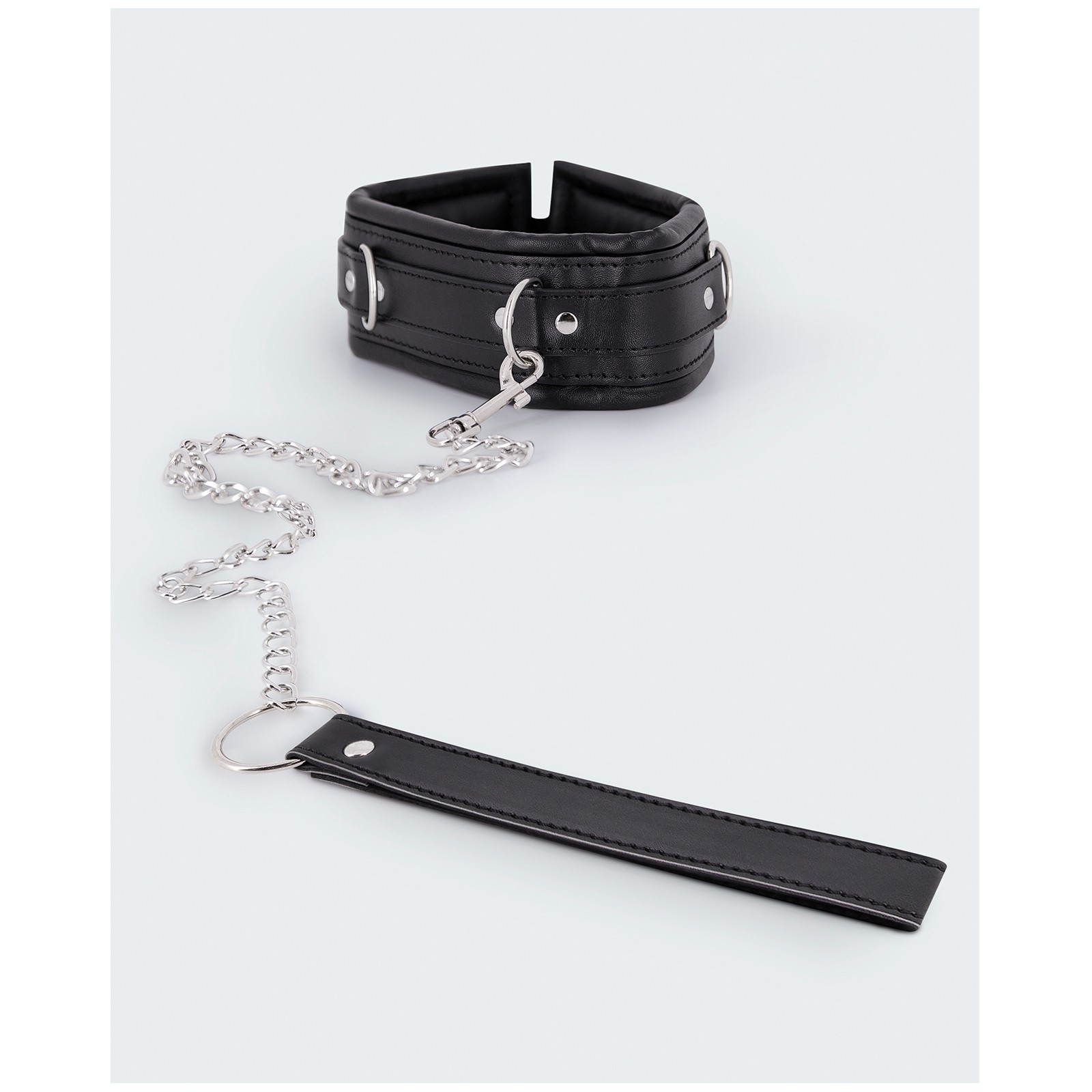 Collar y Correa de PU Leather Lust Negro