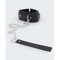 Lust PU Leather Collar Leash Black