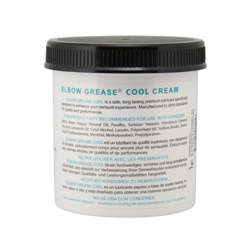 Crema Enfriadora Elbow Grease - 15 oz para Estimulación Mejorada