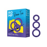 Romp Remix Trio Stretch Penis Rings Set in Purple