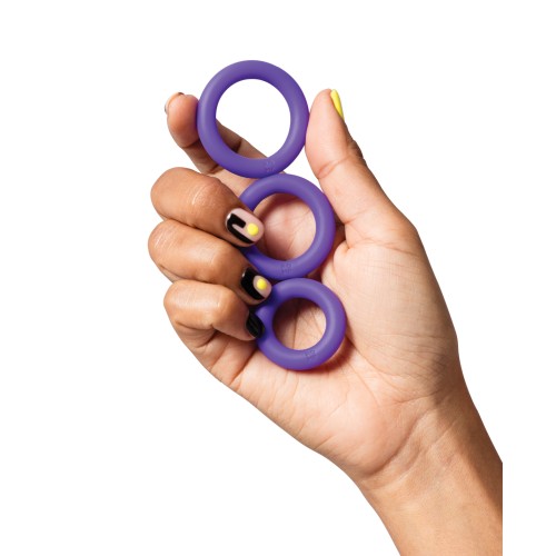 Romp Remix Trio Stretch Penis Rings Set in Purple