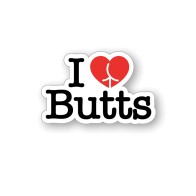 Wood Rocket I Love Butts Enamel Pin