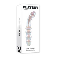 Dildo de Vidrio Doble Playboy Pleasure Jewels c/Bolas Anales