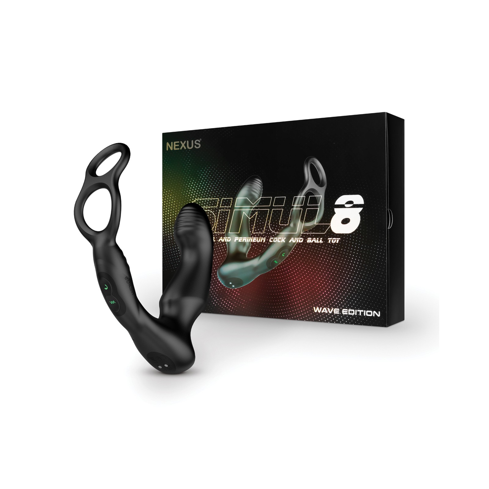 Nexus Simul8 Wave Dual Cock Ring Black