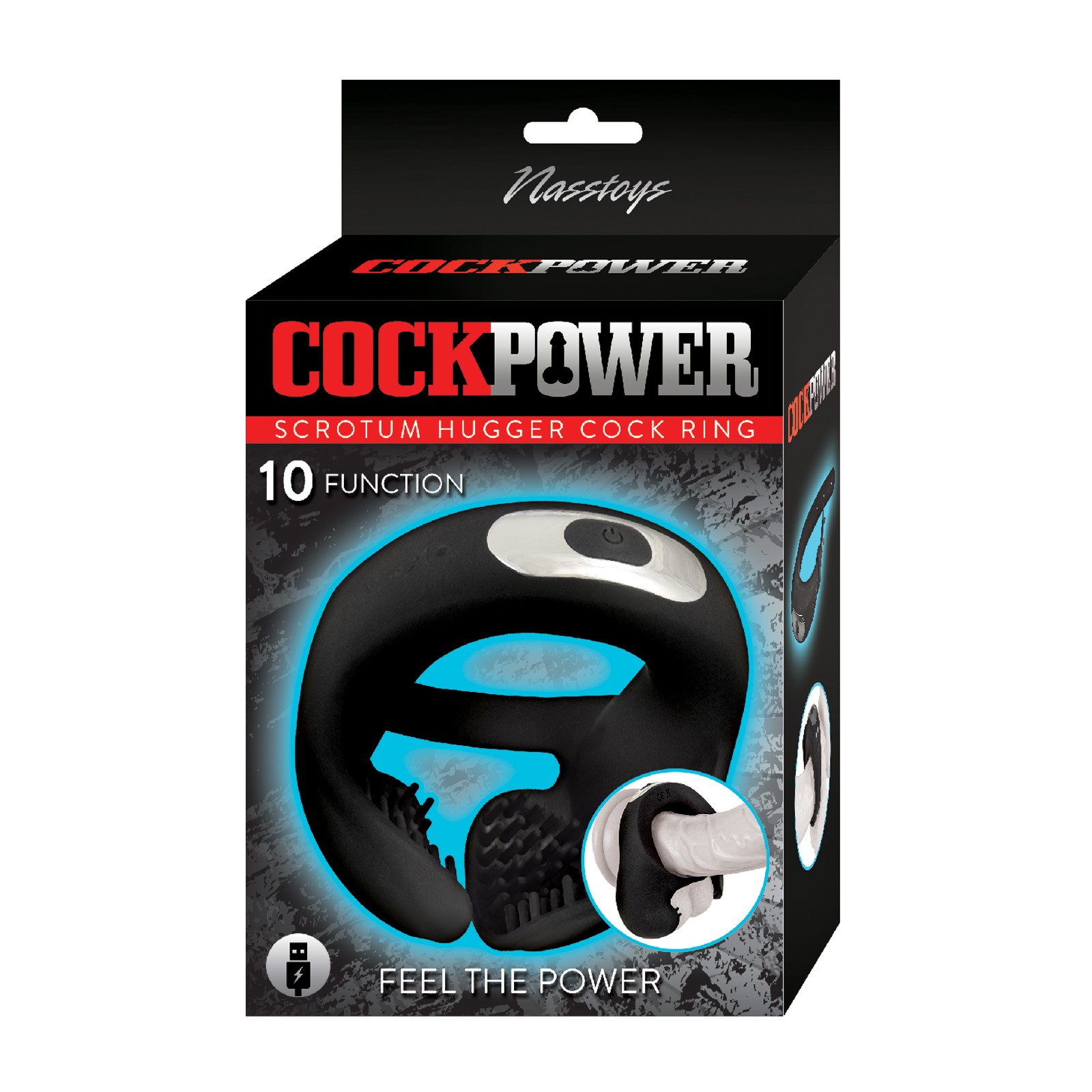 Cockpower Scrotum Hugger Vibrating Ring Black