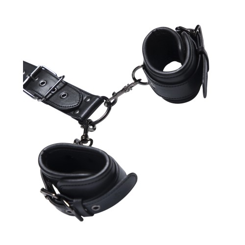 Kinky Play Box Locking Harness and Wrist Restraints Black