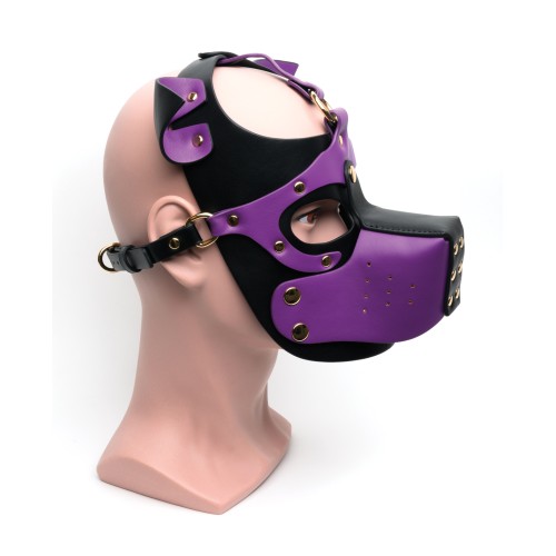 665 Bondage Pup Hood Black Purple