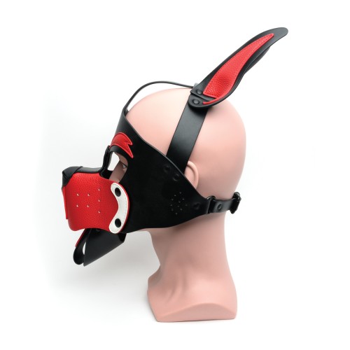 665 Playful Pup Hood Black Red White