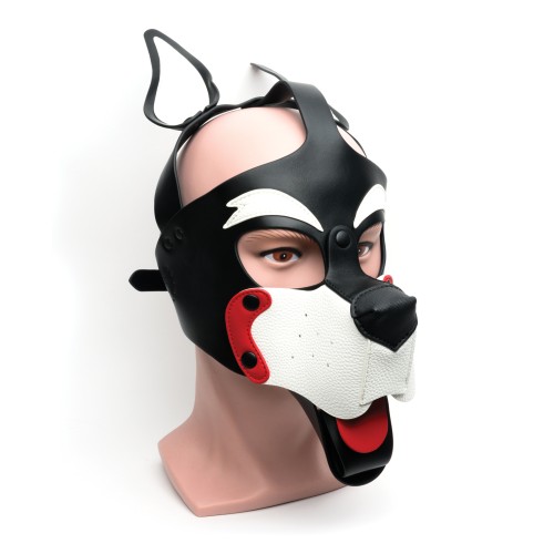 665 Playful Pup Hood Black White Red