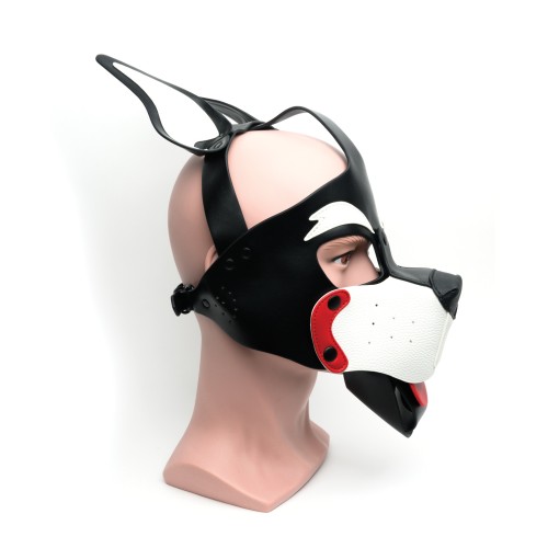 665 Playful Pup Hood Black White Red