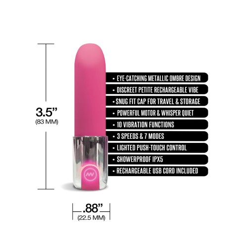 Nixie Smooch Rechargeable Lipstick Vibrator Pink Ombre