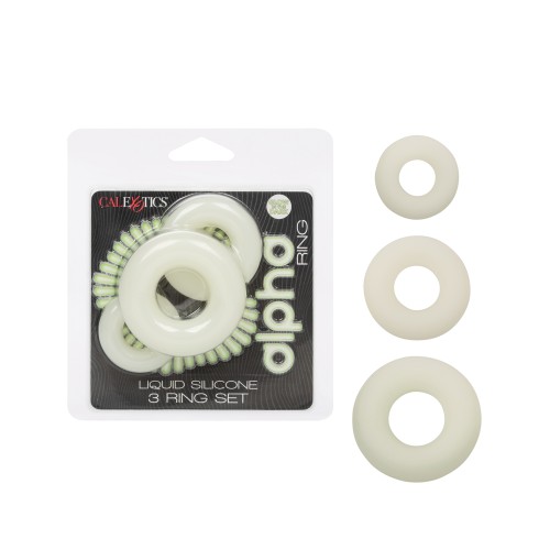 Alpha Glow in the Dark Cock Ring Set - Set of 3