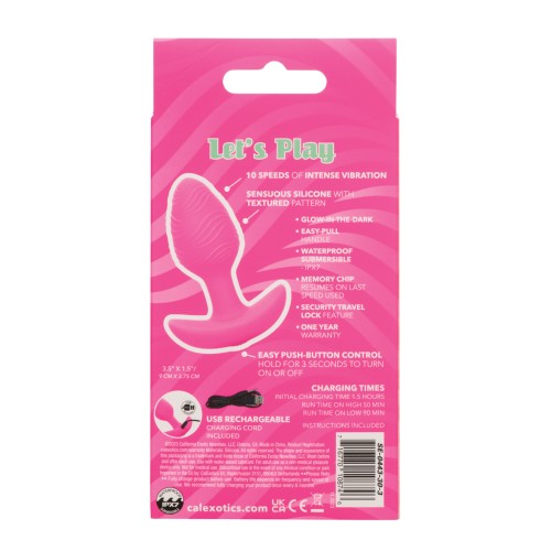 Glow in the Dark Vibrating Butt Plug - Pink