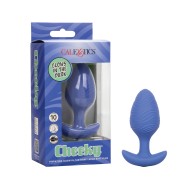 Cheeky Glow in the Dark Vibrating Butt Plug Large Blue