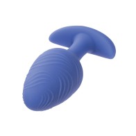 Cheeky Glow in the Dark Vibrating Butt Plug Large Blue