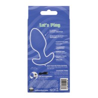 Cheeky Glow in the Dark Vibrating Butt Plug Large Blue