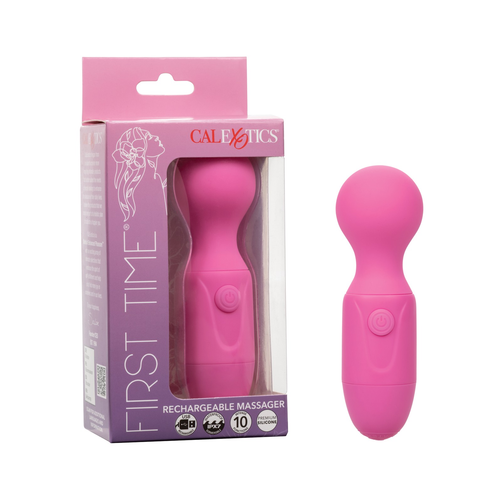 First Time Rechargeable Vibrator Massager - Pink