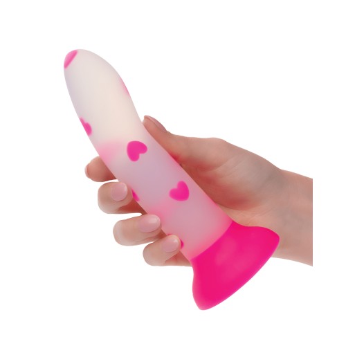 Glow Stick Heart Suction Cup Dildo in Pink