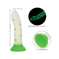 Glow Stick Leaf Glow-in-the-Dark Dildo - Green