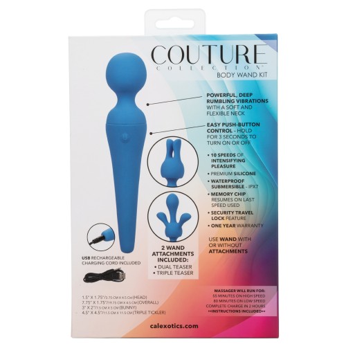 Couture Body Wand Vibrator Kit Blue