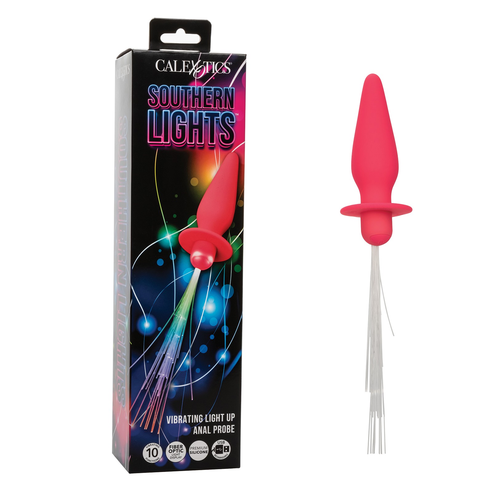 Southern Lights Vibrating Pink Anal Probe with Lights