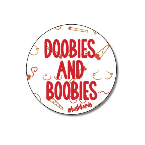 Doobies and Boobies Pack of 3 Stickers - Fun and Cheeky