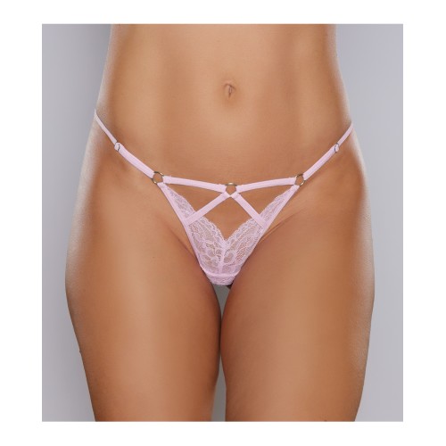 Adore Do Not Disturb Lace Thong Pink O/S - Elegant Lingerie