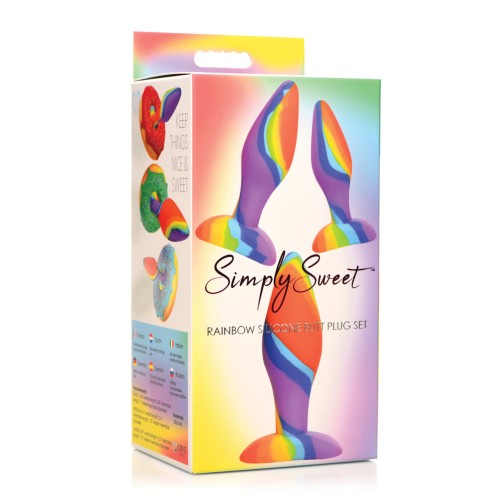 Curve Toys Rainbow Silicone Butt Plug Set - Personal Pleasure