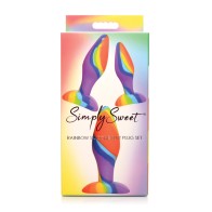 Curve Toys Rainbow Silicone Butt Plug Set - Personal Pleasure