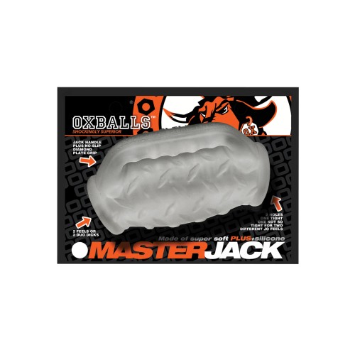 Oxballs MasterJack Double Penetration Stroker - Clear Ice