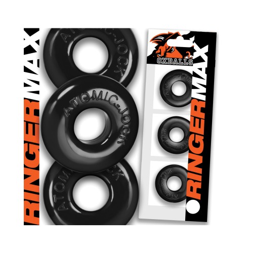 Oxballs Ringer Max Cockrings 3 Pack - Black