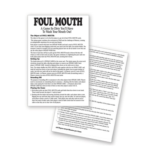 Foul Mouth Fun Card Game