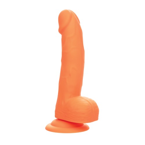 Dildo de Silicona Neón 6 Pulgadas - Naranja