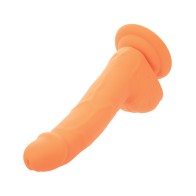 Dildo de Silicona Neón 6 Pulgadas - Naranja