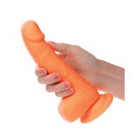 Dildo de Silicona Neón 6 Pulgadas - Naranja