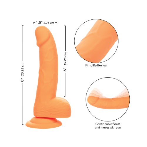 Dildo de Silicona Neón 6 Pulgadas - Naranja