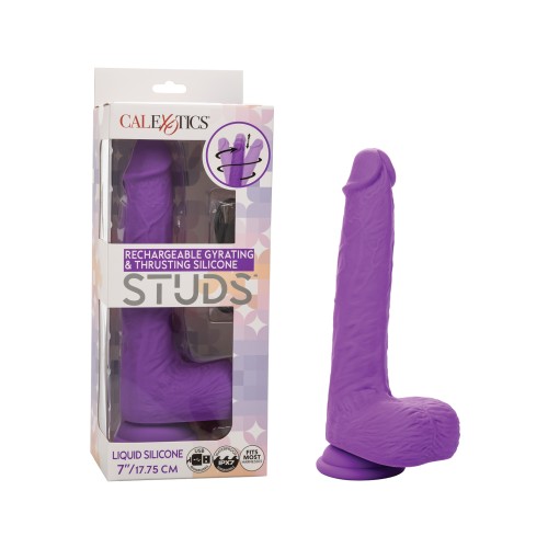 Rechargeable Gyrating & Thrusting Vibrator in Purple