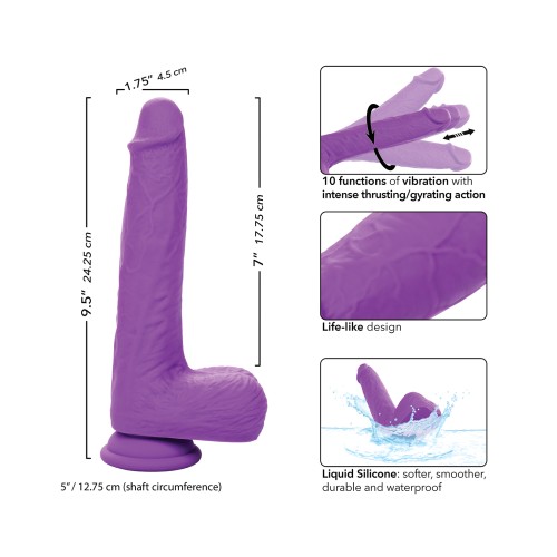 Rechargeable Gyrating & Thrusting Vibrator in Purple